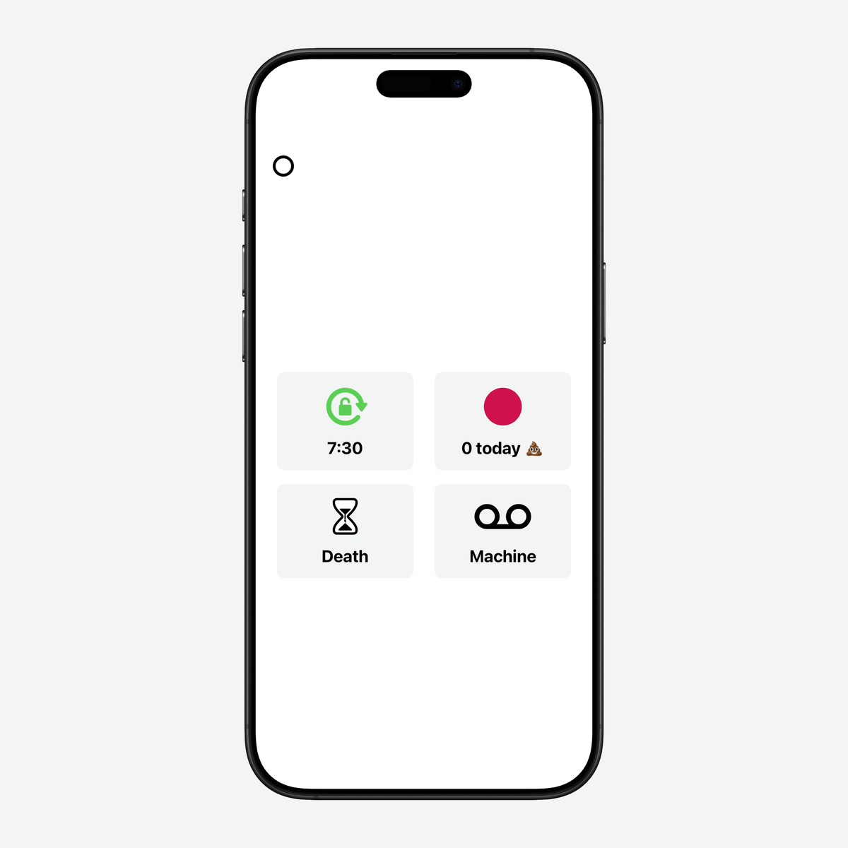7III Life start screen with App Blocker, Meditation, Memento Mori and Buddha Machine